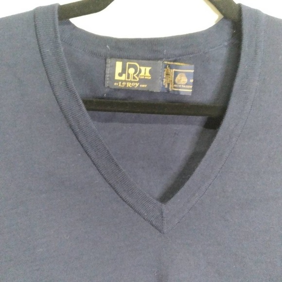 Vintage Leroy II Men Navy Blue Wool Sweater - Picture 4 of 9